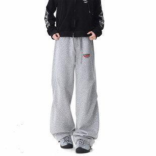 男街头嘻哈潮流直筒长裤 妮力休闲裤 子 泥家印花卫裤 小青少年运动裤