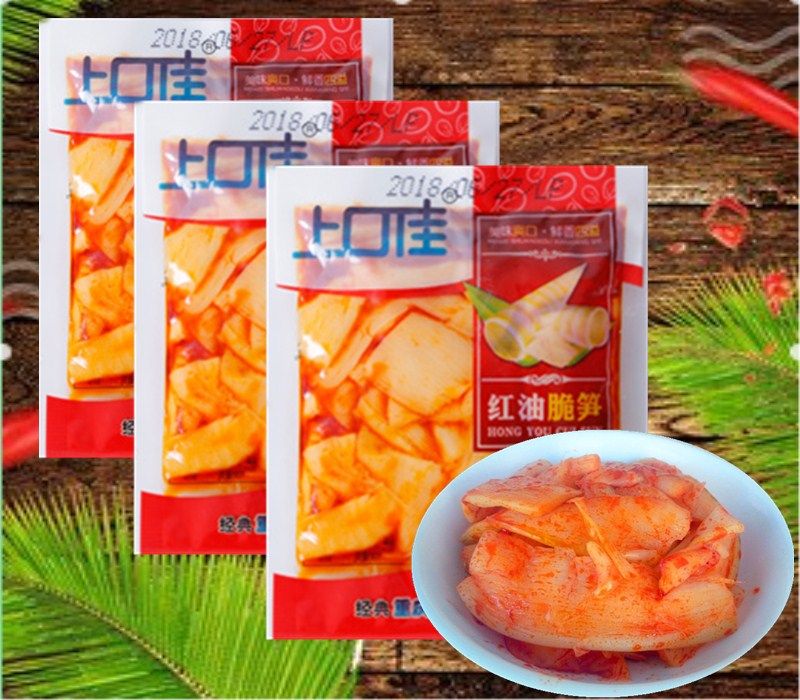 上口佳红油脆笋片1000g包邮重庆特产香辣脆笋尖尖笋小包 休闲零食