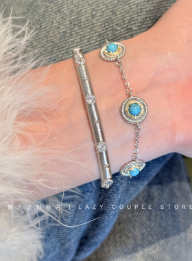 复古vintage仿绿松石显白手链