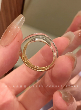 小众设计感素圈戒指女高级感叠戴