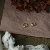 花宿studio 小巧精致闪亮适合小耳垂耳扣耳圈设计感耳饰简约 小莳