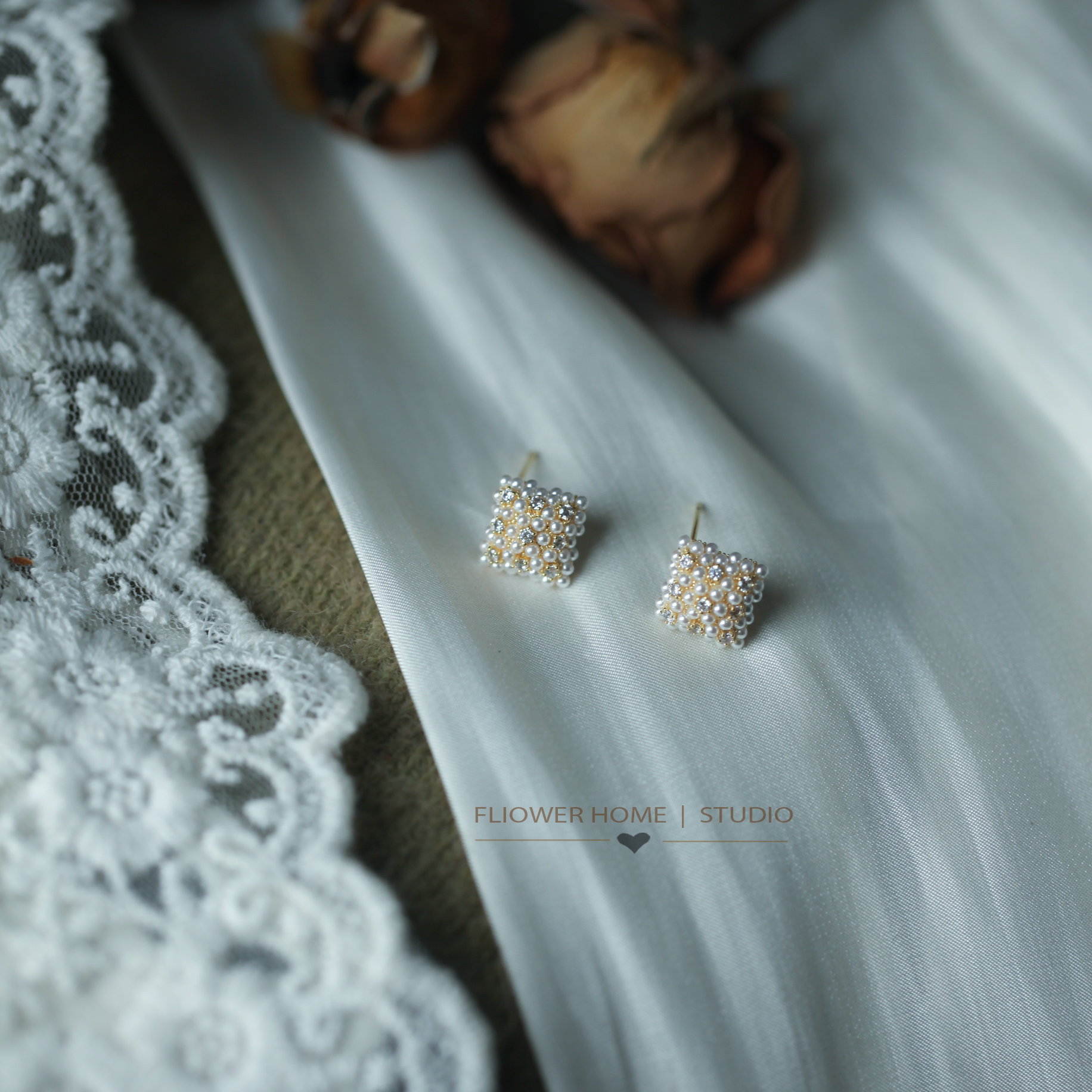 花宿家精致女闪亮耳钉耳环