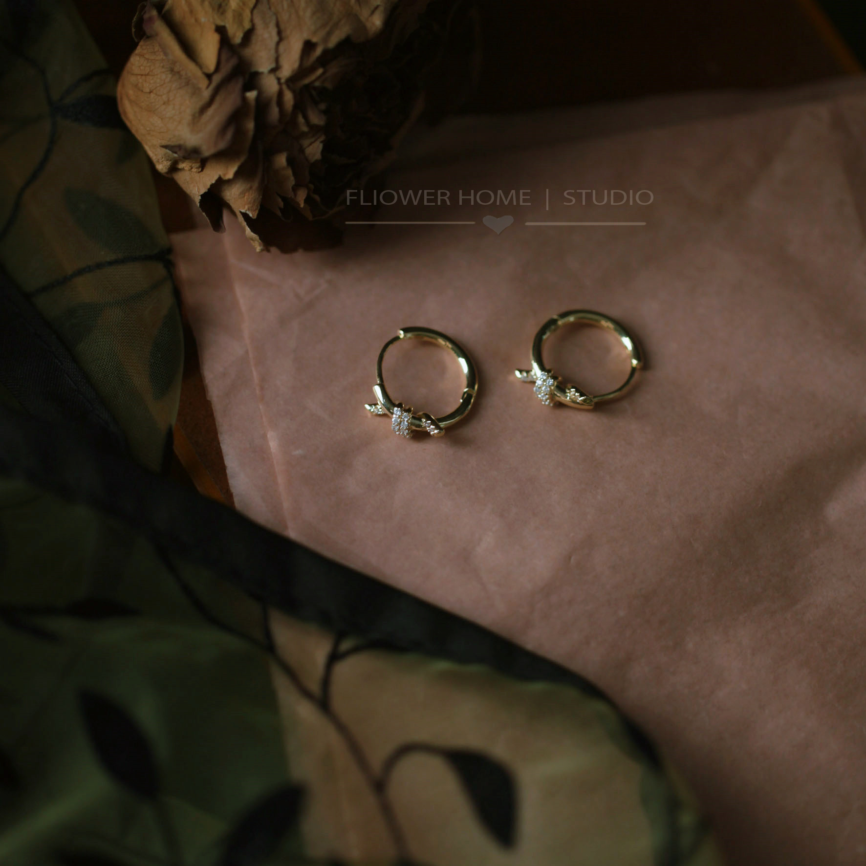 精致闪亮高质感耳圈耳扣打结