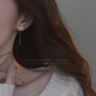 花宿studio 百搭 心寂 小巧精致蝴蝶结耳线耳环甜美气质闪亮时尚