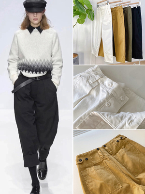 高腰MHL复古休闲裤百搭舒适