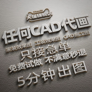 CAD代画logo代画CAD平立面图机械代做描图天正建筑图纸临摹
