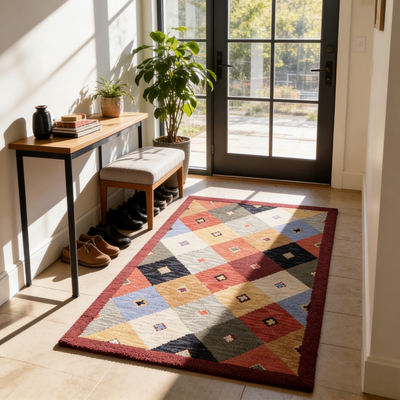 外贸清货微瑕羊毛手工针织地毯地垫客厅卧室门厅床边复古小众合集