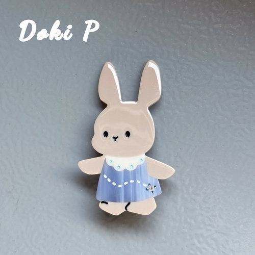 Doki P《菜刀兔》原创设计童趣牛仔菜刀小兔刘海发夹醋酸鸭嘴夹女