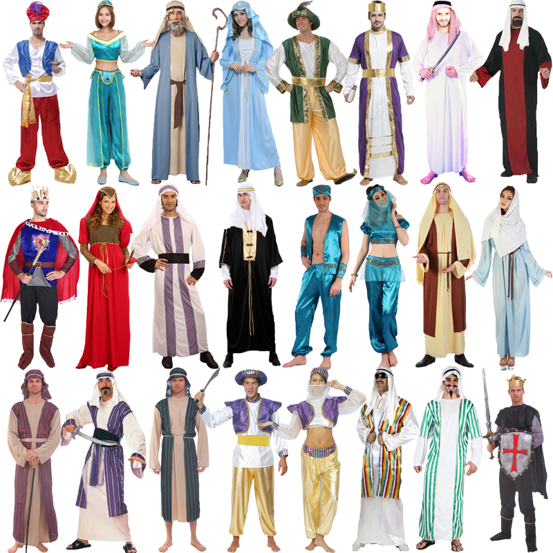 阿拉丁，万圣节成人男女 cosplay中东迪拜沙特阿拉伯民族服饰表演服