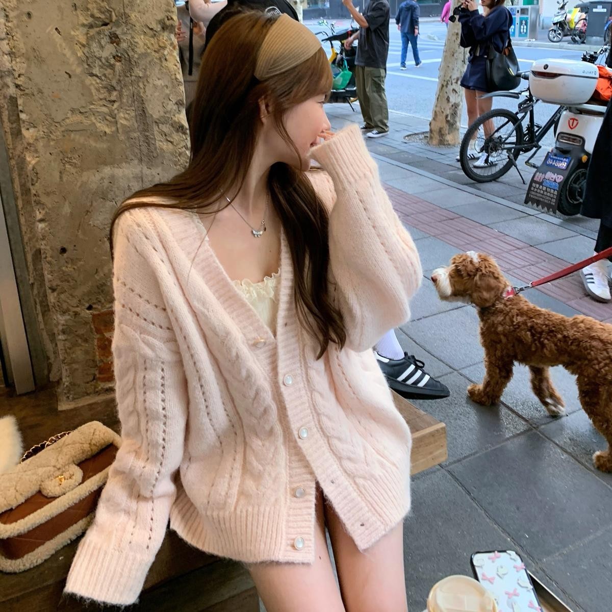 麻花毛衣开衫外套女秋冬季宽松