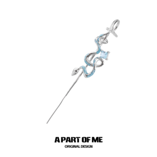 原创穿刺耳针蓝蛇小众高级冷淡耳环耳桥