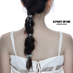 原创飞鸟马尾发夹发扣小众设计高级感编发发卡头饰新中式 流苏发饰