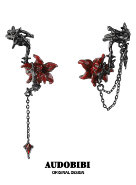 原创曼陀罗耳饰一体式无耳洞耳夹暗黑耳钉小众设计甜酷辣妹耳饰