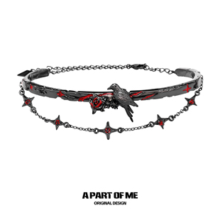 渡鸦系列原创设计小众乌鸦项链高级锁骨链黑色甜酷chocker颈链