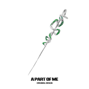 原创穿刺耳针斯莱特林蛇院小众耳环耳桥