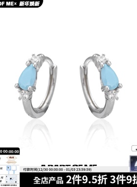 睡觉不用摘纯银蓝松石耳扣男女小众设计养耳洞耳环高级感耳饰显白