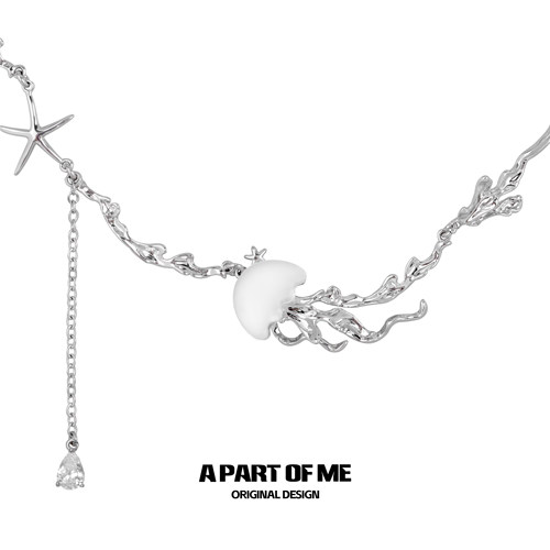 漂浮美丽小众原创漫游水母项链