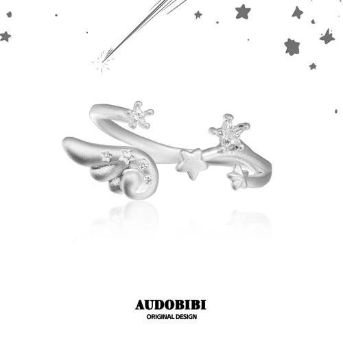 AUDOBIBI天使翅膀纯银不掉色戒