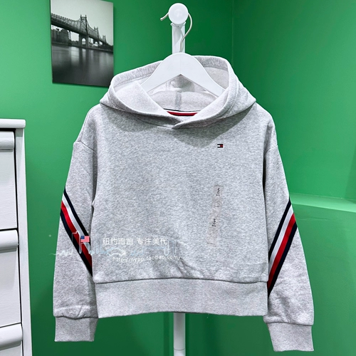 Нью -Йорк управляет прямой почтовой почтой Соединенных Штатов Tommy/Tommy Girl Ribbon Logo Switching Hat Thin Velvers Short Sweato