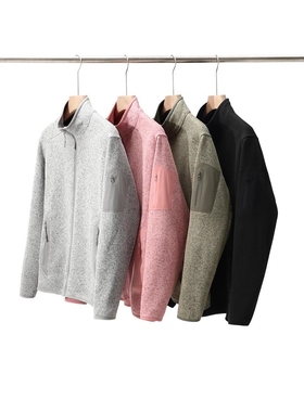 鸟系明星单品春秋冬户外立领抓绒拉链衫男女情侣运动夹克外套8366