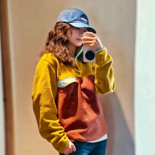 加绒加厚 户外限定情侣款 百搭半门襟立领卫衣外套潮 BLUE