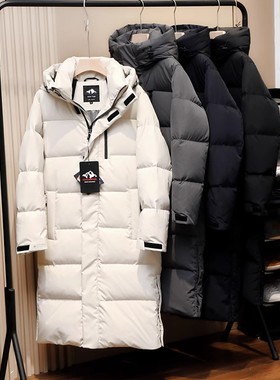 800蓬！90%灰鹅绒超厚长款户外TEX三防水防风御寒羽绒服情侣大衣