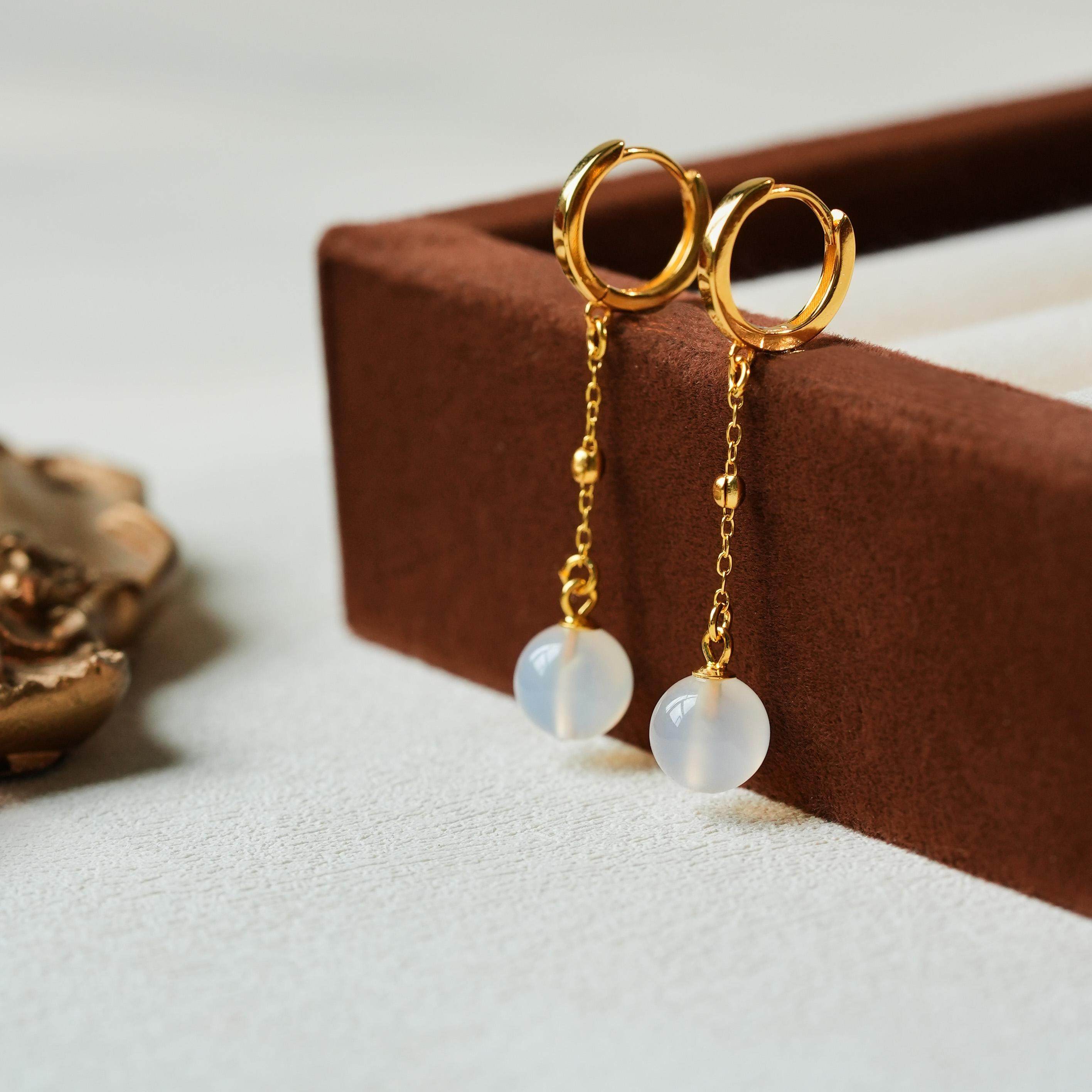 丽沁 925银玻璃耳饰 气质国风米白珠耳扣女优雅轻奢新中式耳环,饰品/流行首饰/时尚饰品新,银饰耳饰,淘宝优惠券,粉丝福利购,淘宝优惠卷