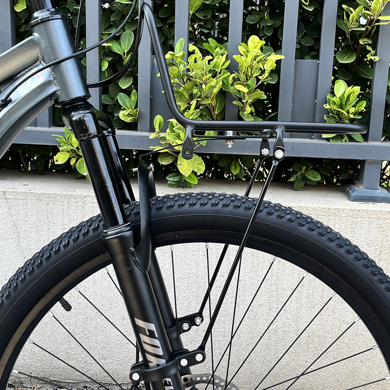 自行车前叉货架山地车前货架单车宠物篮快递载物支架车筐载货支架