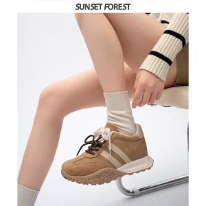 落日森林 7cm内增高厚底德训鞋复古阿甘鞋女休闲运动2024秋季新款