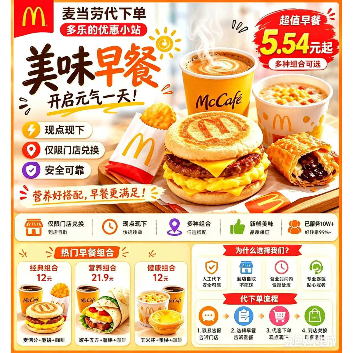 麦当劳早餐吉士蛋大脆鸡扒猪柳蛋