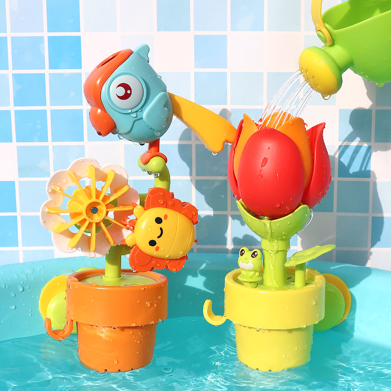 宝宝洗澡玩具遇水开花花朵儿童戏水花洒喷水婴儿男孩女孩玩水装备