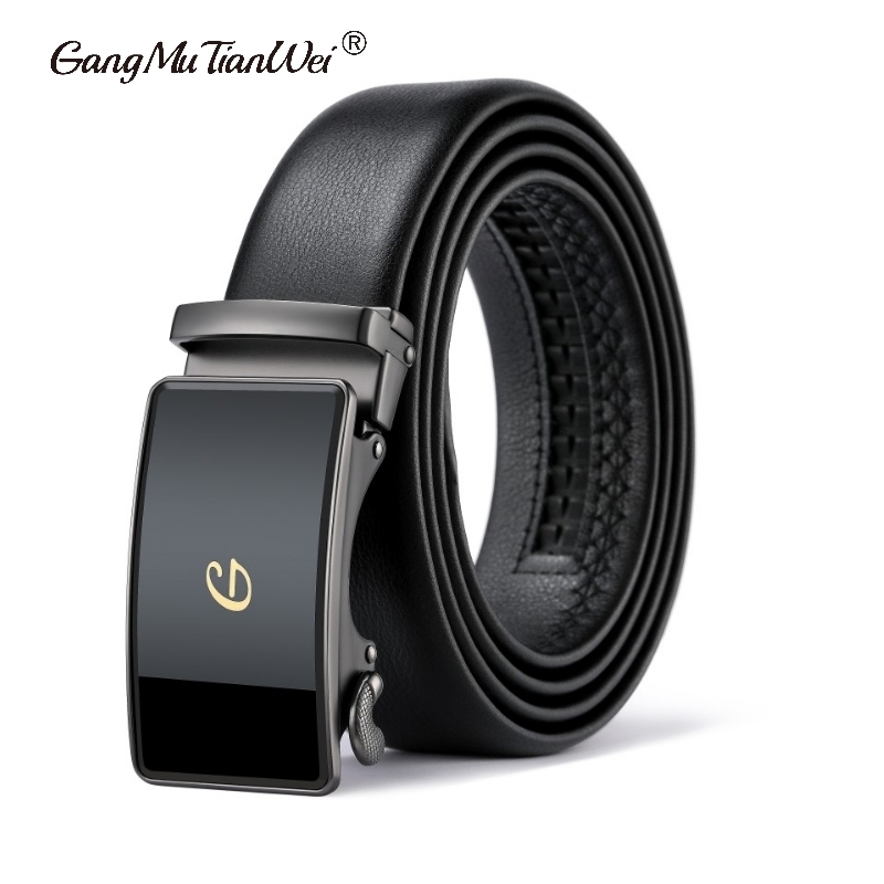 男士皮带真皮自动扣腰带年轻人简约高档纯牛皮裤带正品皮带男