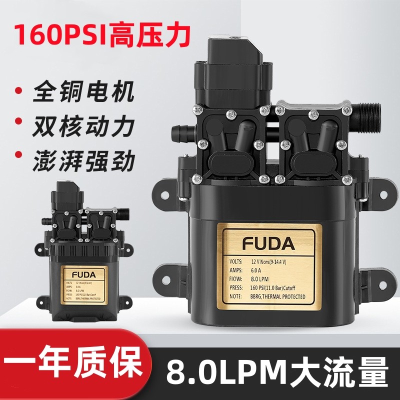 福达双电机电动喷雾器隔膜泵关枪停机压力水泵农用高压洗车抽水泵,农机/农具/农膜,植保机械,淘宝优惠券,粉丝福利购,淘宝优惠卷