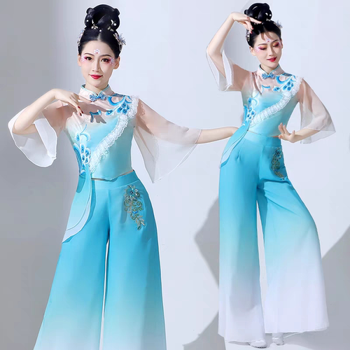胶州秧歌服演出服女2026新款扇子舞套装民族风广场舞古典舞蹈服装
