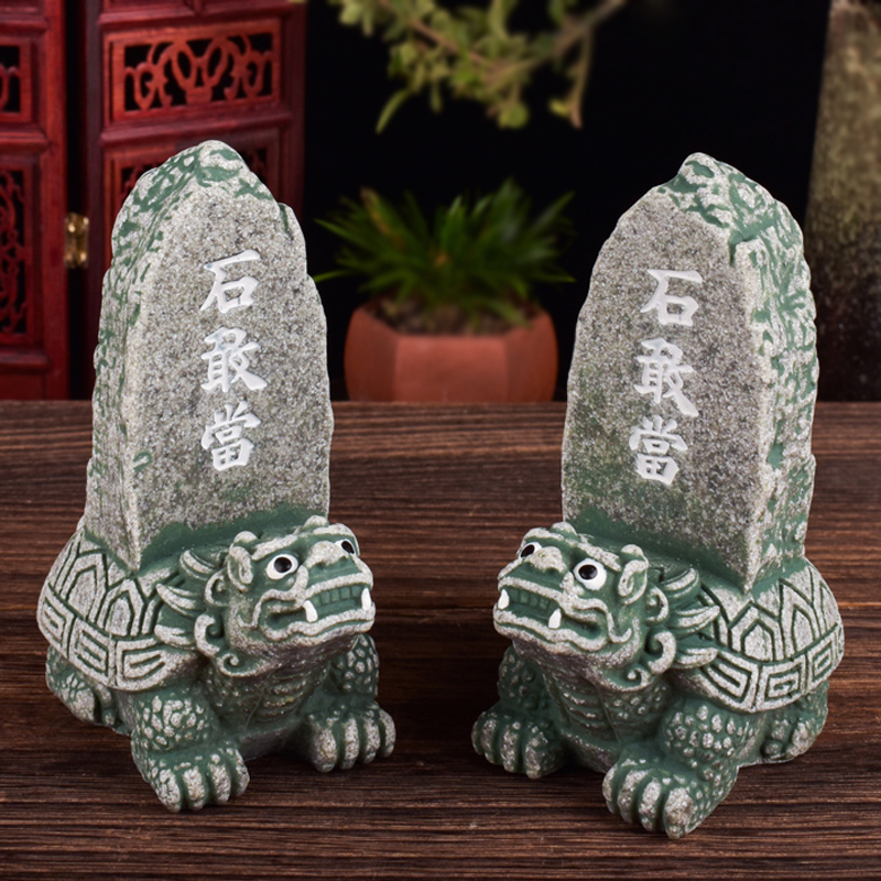 石头龙龟摆件办公室横梁压顶装饰