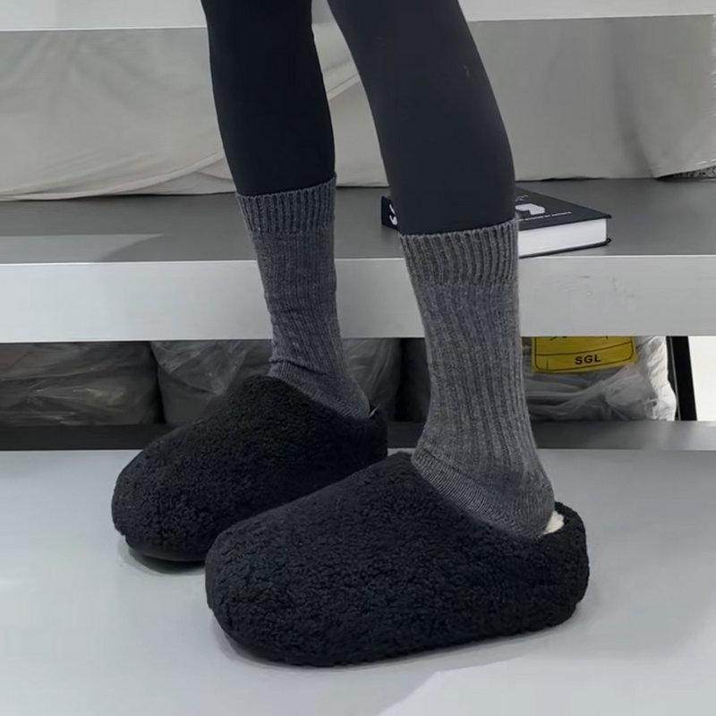 诗歌兰毛毛拖鞋女秋冬新款巨巨软糯真皮懒人鞋外穿休闲包头拖欧货