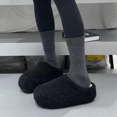 诗歌兰毛毛拖鞋女秋冬新款巨巨软糯真皮懒人鞋外穿休闲包头拖欧货