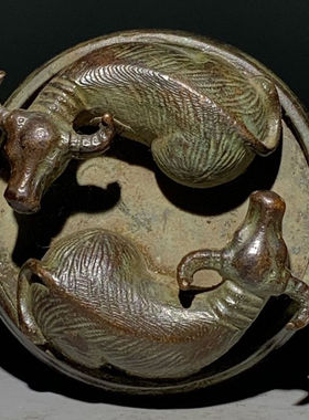 真品老旧货老铜古玩八卦物件摆件牛铜器古董老扭转乾坤铜收藏品