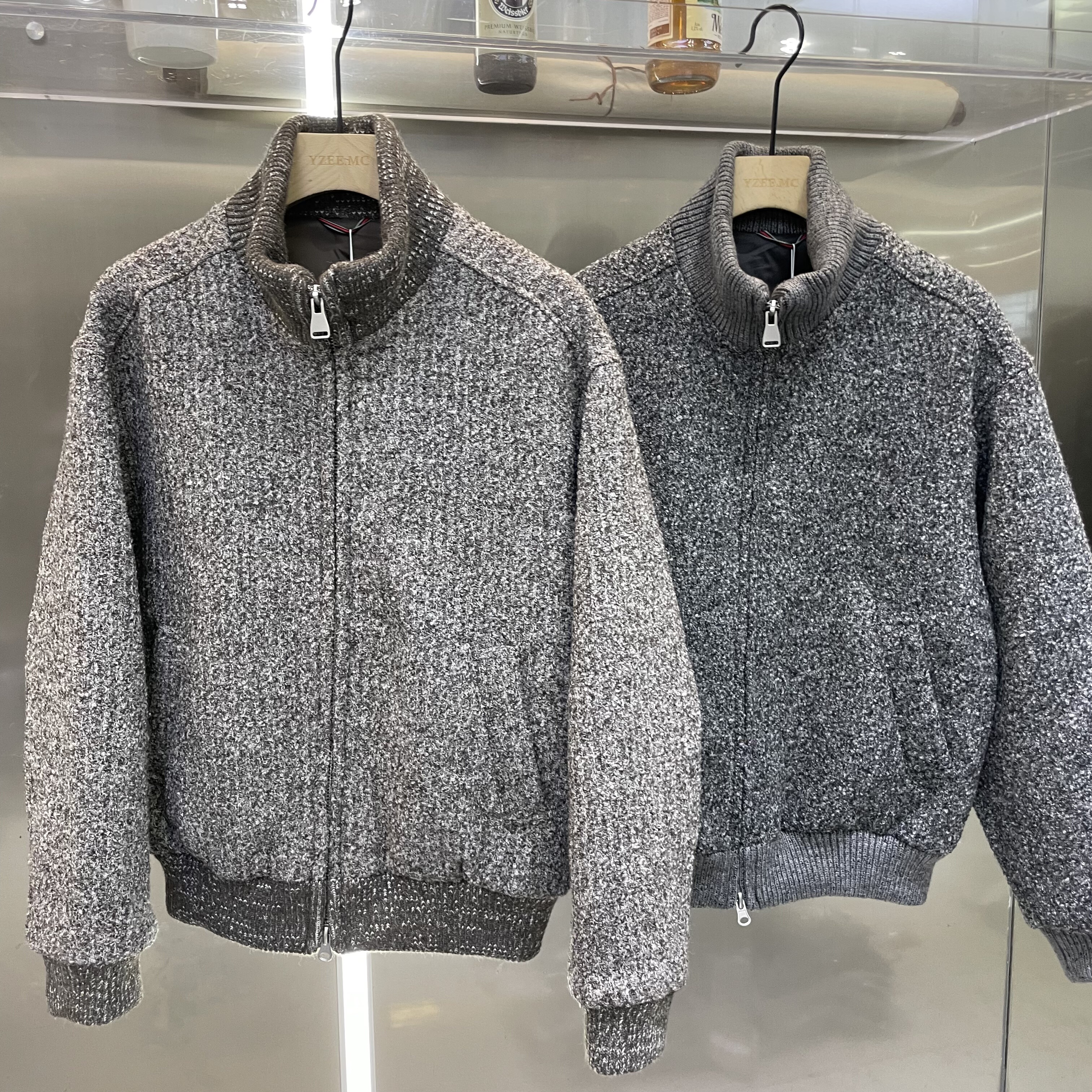 90白鹅绒立领羽绒服2025冬季新款老钱风含羊毛男士短款外套高级感