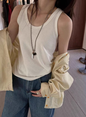 one12355春夏款简单百搭弹力工字背心内搭短款上衣打底衫T恤吊带