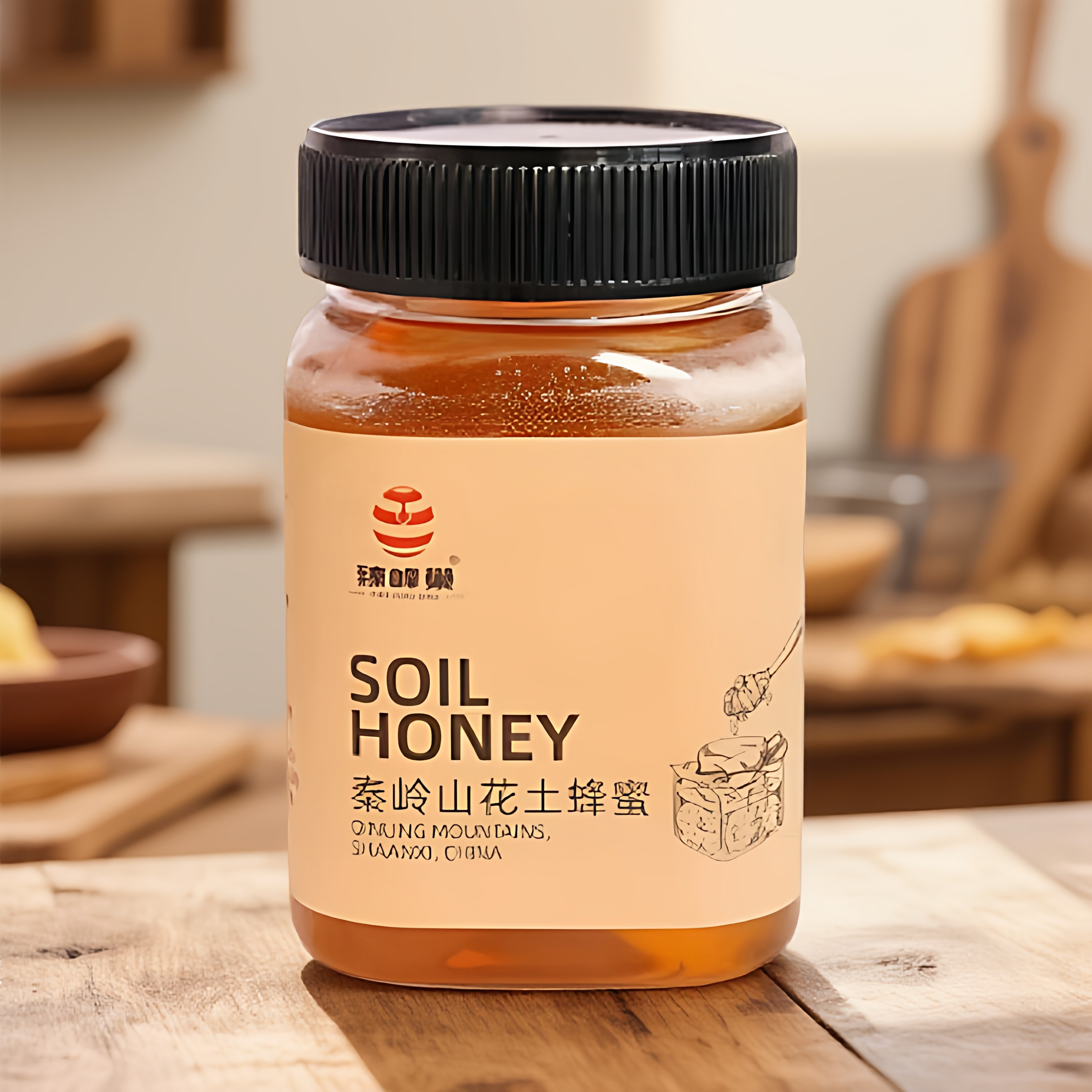 臻蜂巢秦岭山花土蜂蜜采野生天然正宗深山百花蜜500*2瓶装纯蜂蜜