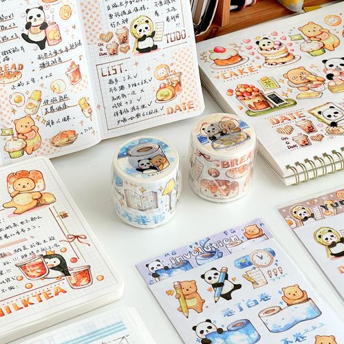 有熊新款胶带在一起一起卷