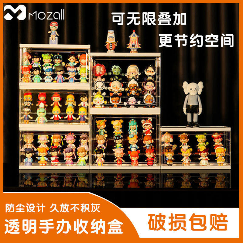 Mozall泡泡玛特展示盒盲盒架子收纳置物架手办墙乐高立牌透明摆柜