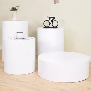 圆柱地台展示台底座直播增高台圆形摆台服装模特地台底座展示台