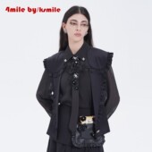4MILE 朦胧感上衣 轻盈夏日可拆卸披肩领带微透衬衫 KSMILE