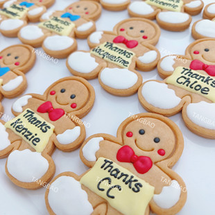 散水饼姜饼人、飞机翻糖糖霜离职饼干创意手工公司社交礼物零食