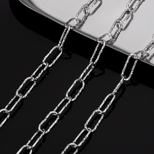 钛钢闭口压痕椭圆十字链饰品diy项链手链个性服饰链爆闪链条材料