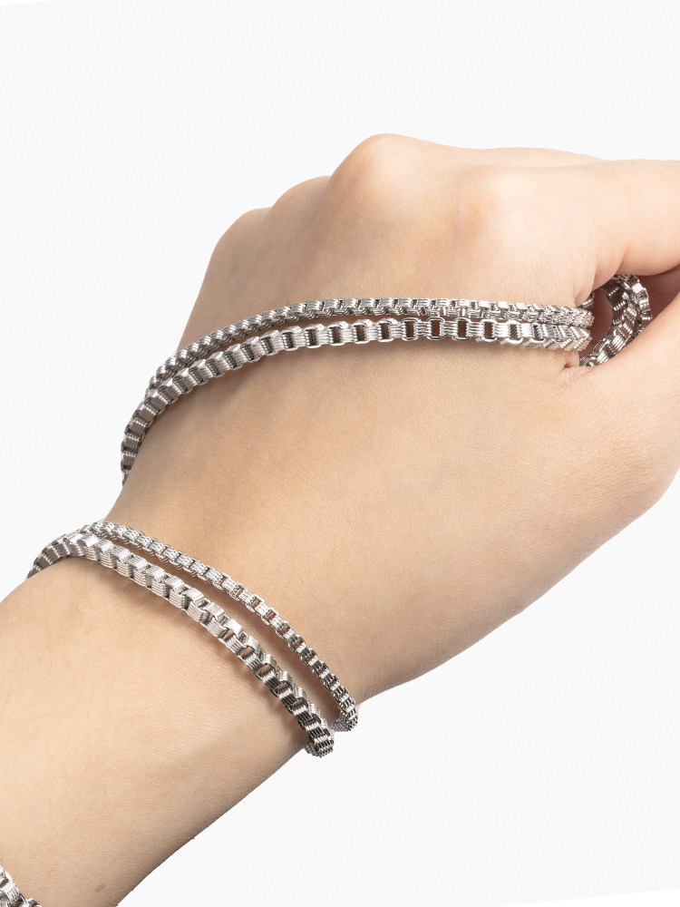 TITANIUM STEEL VERTICAL BOX CHAIN JEWELRY CHAIN DIY NECKLACE BRACELET FASHION CHAIN FASHION CLOTHING CHAIN PERSONALITY ACCESSORIES