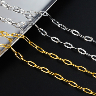 钛钢太阳花椭圆十字链饰品时尚 饰链子 金色链条diy项链手链包链装