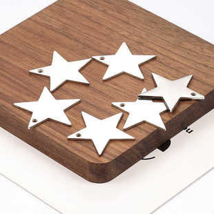 抛光钛钢五角星吊坠饰品diy项链手链配件时尚大号星形挂件配饰件